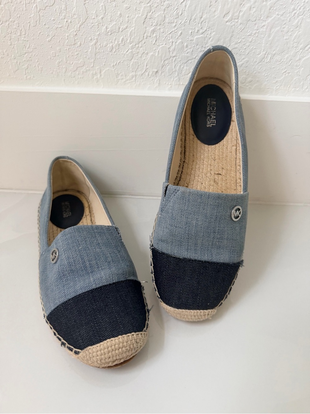 New Michael Kors Kendrick Denim Cap Toe Espadrilles Size 8